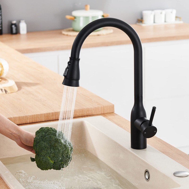 TIORIY Pull Down Kitchen Faucet Head Replacement, 3 Functions Kitchen
