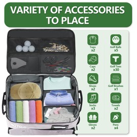 1GoTo-G 3 Layer Golf Trunk Organizer - Large Capacity Golf Trunk Organizer for 2 Pair Size 13 Shoes, Gifts for Men for Accessories, Balls, Tees, Clothes, Gloves