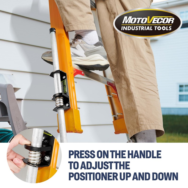 Adjustable Ladder Leveler with Anti-Slip Rubber Feet, Extension Ladder Stabilizer