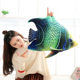 Tropical Fish Pillow Realistic Cuddly Fake Fish Doll Sea Fish Throw Pillow Cushion Soft Plush Toy Sofa Bed Decor Stuffed Animal Pillow Birthday Gift for Girlfriend Home Decoration Props(55cm)
