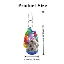 FZLANQ 1 PCS Calcium Teeth Grinding Chew Treats Toy Funny Toy Bird Beak Grinding Stone Toy parrot toy Parrot Chew Toy for Hamster Bird Parrot Conures Small Animal Cage Hanging Color Random