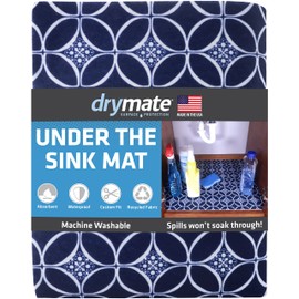 Drymate- Premium XL Under The Sink Mat (24 X 59), Cabinet Protection Mat, Shelf Liner Absorbent/Waterproof/Slip Resistant Machine Washable, Durable () (Indigo)