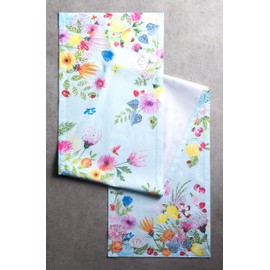 Maison d' Hermine Tablerunner 100% Cotton Table Runner Decorative Washable Easter Table Cover for Home, Kitchen, Dining, Cocktail Parties & Camping, Jardin D'Ete - Mint - Spring/Summer (37cm x 230cm)