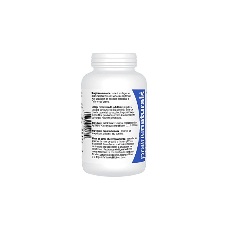 Prairie Naturals Prairie Naturals OptiMSM 1000mg Capsule - 180 Count