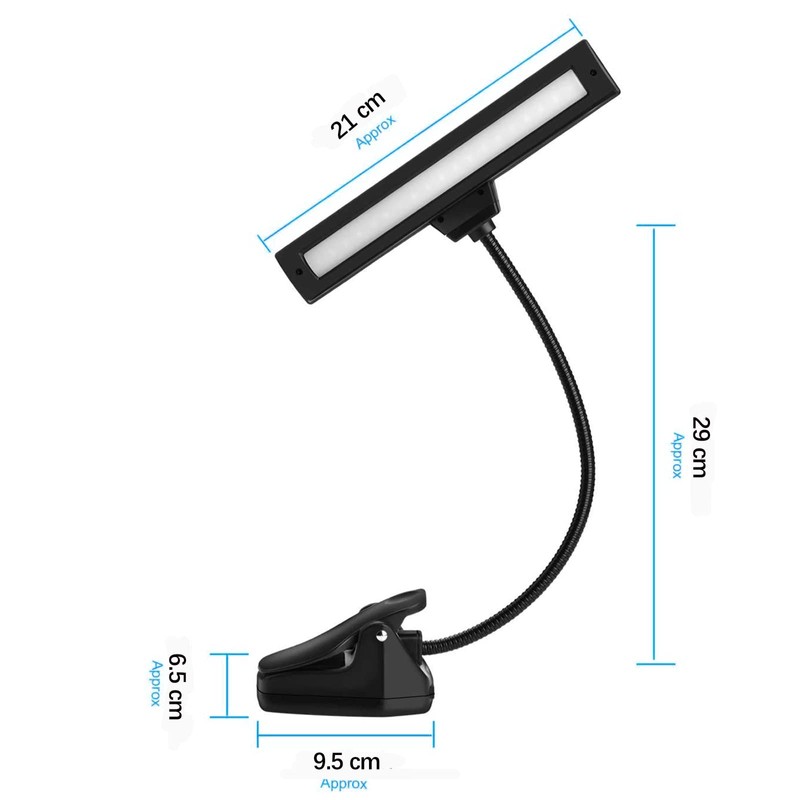 Rechargeable Music Stand Light, 19 LEDs Clip On Reading Light