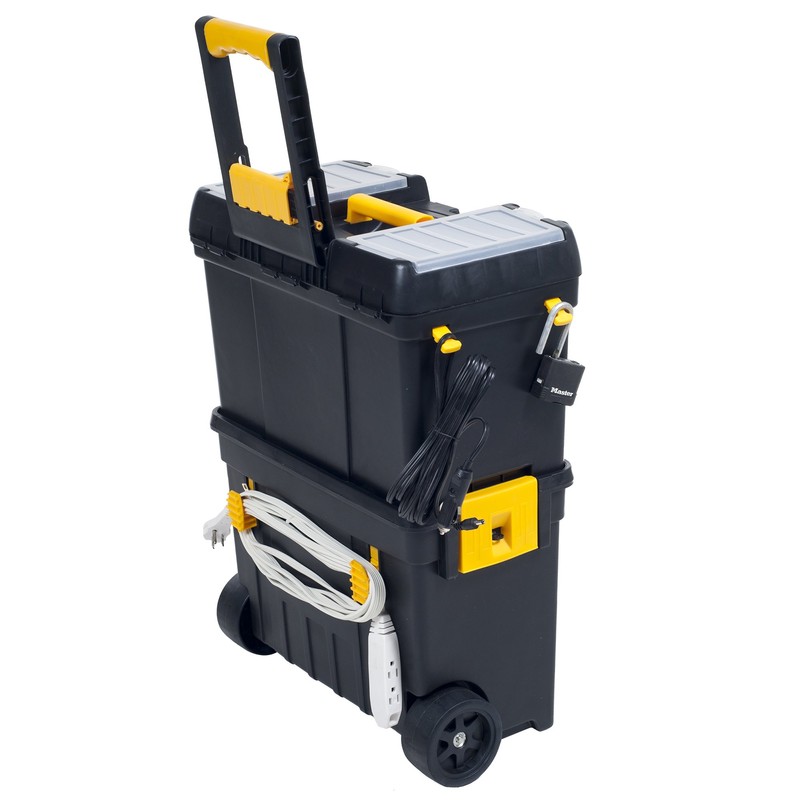 Portable Toolbox with Wheels - Stackable Tool Chest with Drawers