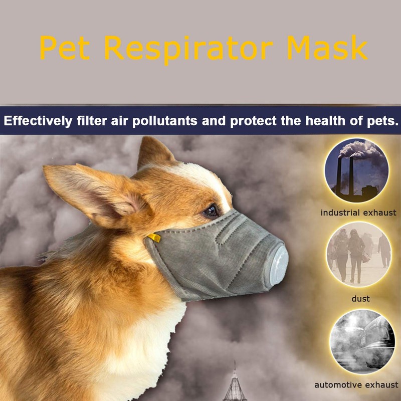 Yeebline Adjustable Dog Respirator Mask, 3 PCS Breathable Dog Muzzle