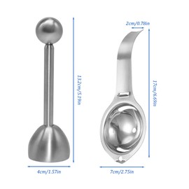 Eierschalensollbruchstellenverursacher & Eigelbtrenner Set, Edelstahl Eieröffner und Eiertrenner, Hergestellt aus hochwertigem 304 Edelstahl, Spülmaschinenfreundlich, Zeitsparendes Werkzeug für Küche