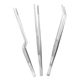 KICHOUSE 1 Set Precision Stainless Steel Tweezers Kitchen Tongs for Cooking Fish Bone Removal Food Plating Multi Function Culinary Tools with Reliable