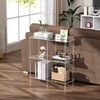 Acrylic Side Table Clear 3-Tier End Table for Living Room,