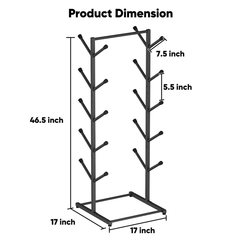 Tuohours Skateboard Racks Floor Stand Holder, Freestanding 5-Tier Skateboard Storage