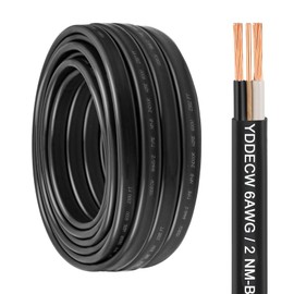 YDDECW 10/3 NM-B Wire with Ground - 50FT Non-Metallic Sheathed Cable 100% Pure Copper 10 AWG 3 Conductor Residential Indoor Wire for Outlets, Switches, Other Loads and Lighting Wiring Projects etc.