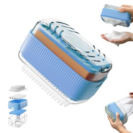 Soap Box with Roller Bubble Case for Laundry, Multifunctional Soap Box Scrubber & Storage Dispenser,Portable Bar Dispenser Brush for Laundry, Home & Travel KeepsSoap Dry & Hygienic