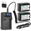 Kastar 2-Pack VW-VBT190 Battery and LCD AC Charger Compatible with