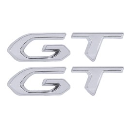 GT Emblem Car Sticker Badge Logo Decorative Car Sticker (Silver)