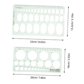 TEHAUX 2pcs Reusable Circle Stencil Drawing Templates for Crafting Painting and Design Projects for Artists Architects and Engineers