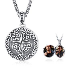 Women Locket Necklace Photo Lockets That Hold Picture Gift Custom Round Pendant Image Necklaces Memorial Jewelry Gift for Women Men