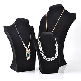 Sinoba Jewellery Bust Jewellery Holder Chain Holder Jewellery Stand Black (H2: 25 cm)