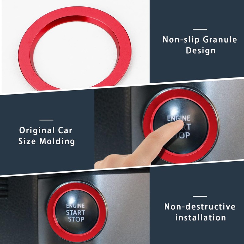 Auovo Engine Start Stop Button Outer Ring Compatible with Toyota