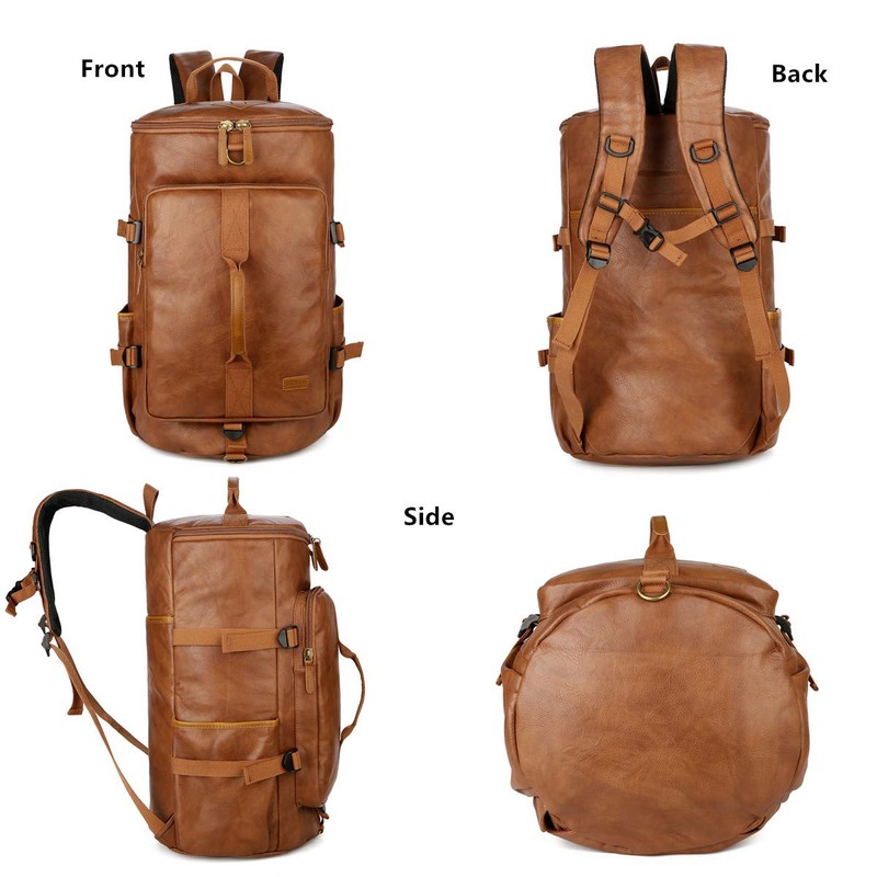 Baosha Stylish Vegan Leather Men Weekender Travel Duffel Tote Bag