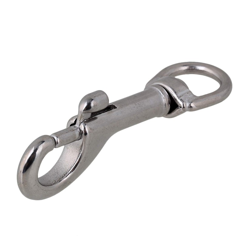 BQLZR 70mm Silver 304 Stainless Steel Swivel-Eye Bolt Snap Hook