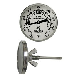 tel-tru bq225 barbacoa termómetro, 5,1 cm Dial de aluminio, 6,3 cm Tallo, 100/260 °C