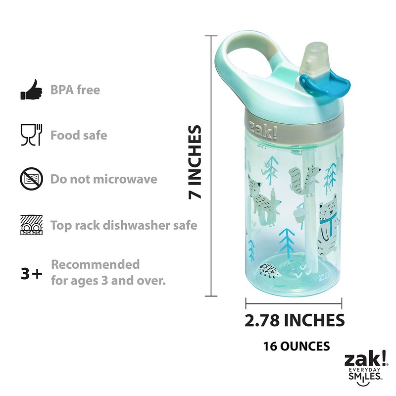 Zak Designs 5-Piece Dinnerware Set, Forest Friends - Durable Plastic