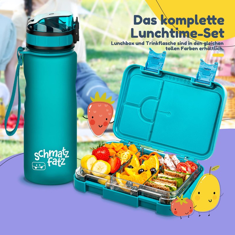 schmatzfatz Junior Children's Lunch Box, Bento Box with Variable Compartments