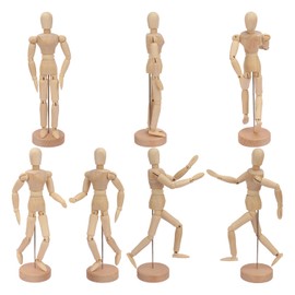 IHDYPPEW 8 Pack 8 Inch Artists Wooden Manikin, Wood Poseable Mannequin, Wooden Drawing Mannequin, Wooden Drawing Models for Artists Mannequin, Photography Prop, Animation, Home Decoration