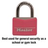 Master Lock Pink Covered Aluminum Keyed Padlock with Steel Shackle,