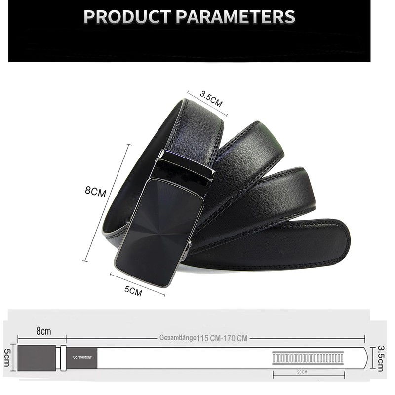 Glamexx24 Men's Grau Belt, Gray, Gürtelgröße 115 cm