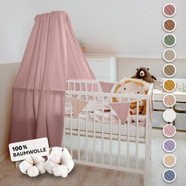 lilimaus Bed Canopy Baby Bed [in 12 Colours] Canopy Baby Bed Made of 100% Cotton Muslin - Bed Canopy Girls and Boys - Canopy Bed Curtains as Children's Room & Baby Room Decoration - Baby Bed Curtain