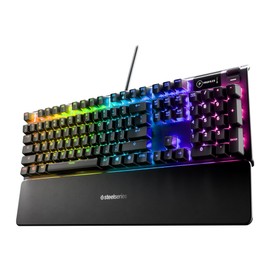 SteelSeries SteelSeries USB Apex 5 Hybrid Mechanical Gaming Keyboard C Per-Key RGB Illumination C Aircraft Grade Aluminum Alloy Frame C OLED Smart Display (Hybrid Blue Switch)