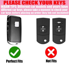 YIKECASE Key Fob Cover with Diamond Keychain for Women, Car Key Holder Compatible with Mazda 3 2019-2022 Hatchback 2020-2022 Mazda CX-5, CX-30, CX-10 Protector, 3 Buttons (Pink-Wrist Rope)