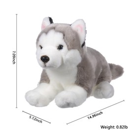 gtadqiu Dog Stuffed Animal for Boys and Girls, 15 Inch Cute Siberian Husky Plushies, Toy Animals Dog Plush, Soft Puppy Plushie, Plush Toys Gifts for Kids, Birthday, Easter Basket Stuffers