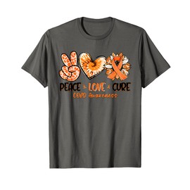 Peace Love Cure Sunflower Leopard COPD Awareness Gifts T-Shirt