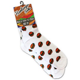 Gears Out Hamburger Socks - Weird Socks for Men and Women Grilling Fun BBQ Gifts Unisex Funny Burger Socks Teens Outdoor Grill Ideas Stocking Stuffers for Dads Meat
