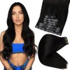 Full Shine Extensiones de Cabello Negro con Trama PU Invisible
