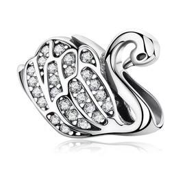 JEWBERY - Abalorio de plata de ley 925 con abalorios, abalorio encantadoras, Plata de ley, Circonita de cristal