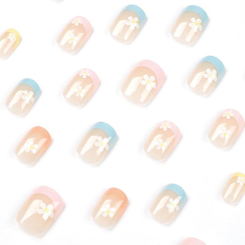 Enppode French Tip Press on Nails Short Nails for Women