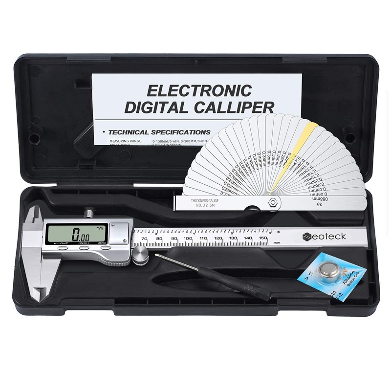 Digital Vernier Caliper + Feeler Gauge Neoteck 150mm/6Inch Stainless Steel