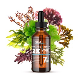 SeaTox Cleanse & Renew Liquid Superfood 2 in 1-Multivitamin & Mineral Supplement for Gut & Digestive Health, Bloat Relief, Immune Boost, Cellular Support – for Men & Woman, Vegan 30 Day Supply