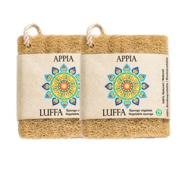 Premium Organic Egyptian Loofah Sponge Large| Luffa for Bath & Shower | Body Scrubber for Skincare | Scrubbing | Eco Friendly 100% Natural & Biodegradable | Daily Skin Cleansing Body Care for Women and Men - 2 pieces