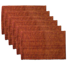 Sweet Home Collection Trends Two Tone 100% Cotton Woven Placemat (6 Pack), 10"x19", Rust