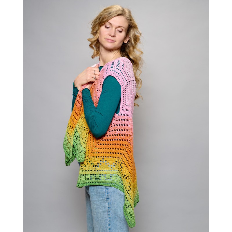 Bobbel Sweet Papaya Gradient Yarn Crochet Vest Set, 4-Ply 1500