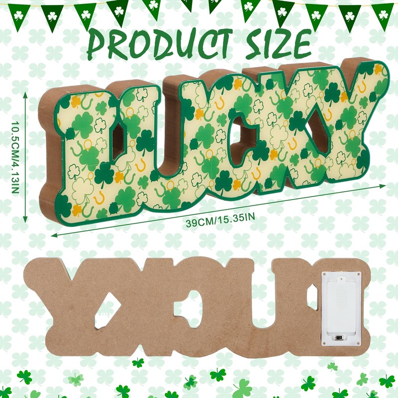 Saint Patrick's Day LED Marquee Sign, Battery Powered Letter