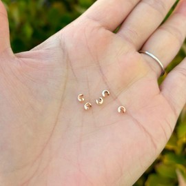 20pcs Adabele Real 1/20 14K Gold Filled 3mm (0.12 Inch) Small Crimp Bead Knot Cover Loose Beads Non Tarnish for DIY Craft Jewelry Making JK2-B3