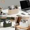 MEIBOOCH Remote Control Holder, Oval Pen Holder for Desk, Olive