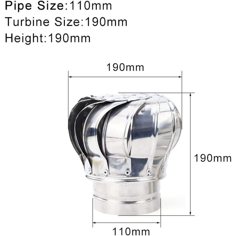 Stainless Steel 201 Non Power Roof Ventilator, Wind Turbines Attic