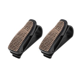 Hihaha Car Sun Visor Sunglasses Holder/Front Sun Visor Eyeglasses Clip with Ticket Card Clip for Car SUV Truck/Durable Visor Panel Organizer ABS / 2 Pcs Champagne Faux Diamond